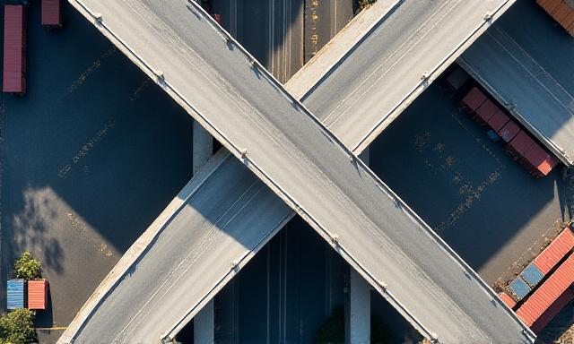Aerial view of modern transport hub